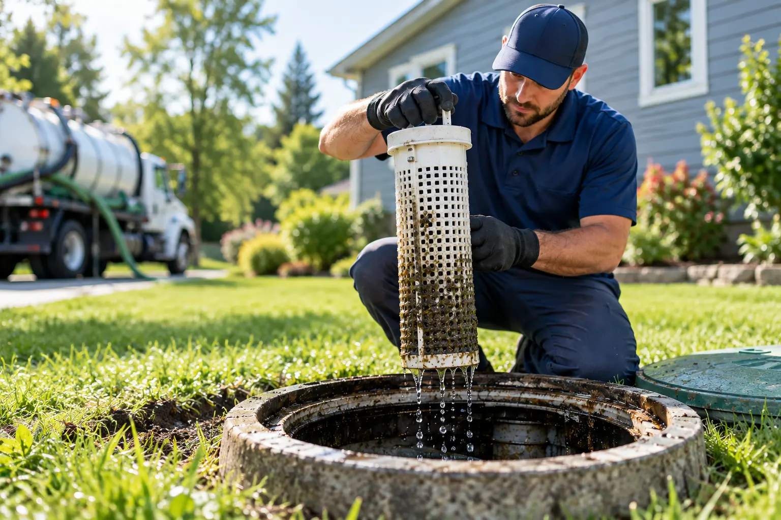 effluent filter cleaning septic system